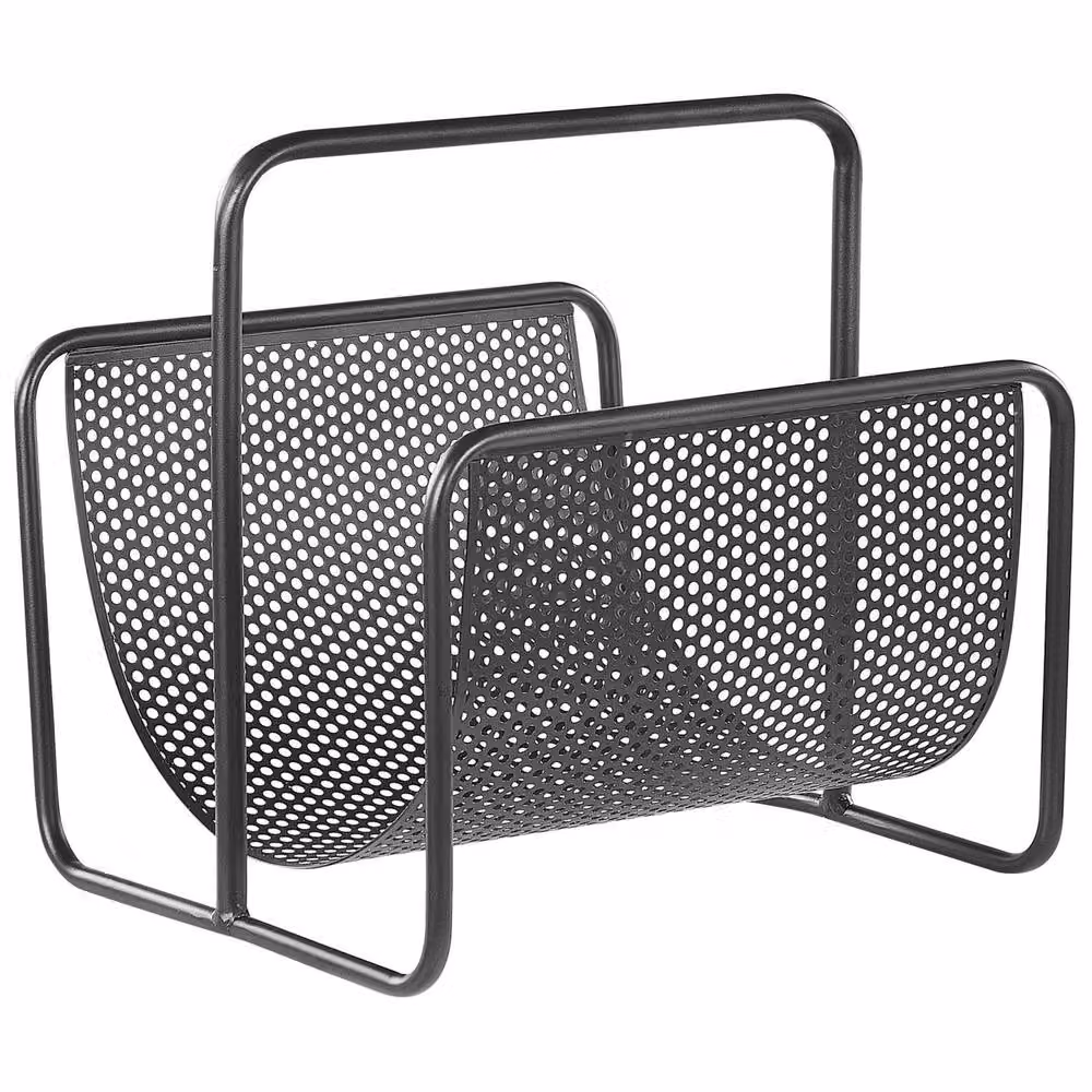 Wyld and Coco Black Iron Magazine Rack Portable Modern Storage Holder W/D/H: 32.0 x 33.0 cm – 2
