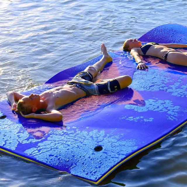 Costway 3 Layer Floating Water Mat in Blue