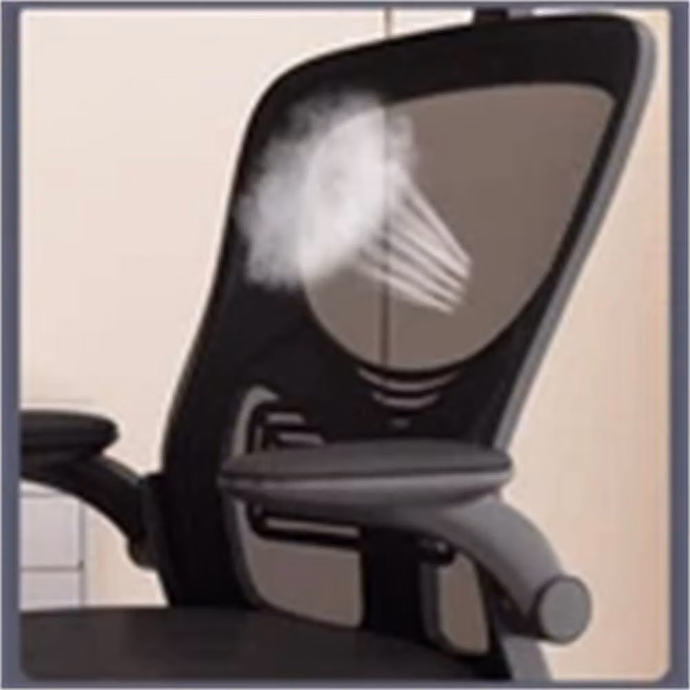 Nordara Black Mesh Swivel Task Chair with Headrest and Armrests – 2