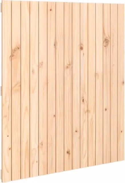 Berkfield Home Wall Mount Solid Wood Pine Headboard in Natural, W/D/H: 110 x 3 x 95.5 cm
