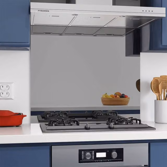 BELOFAY Grey Tempered Glass Kitchen Mirror Splashback, 6mm Thick