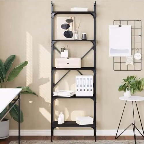 vidaXL 5-Tier Industrial Bookcase in Black, W/D/H: 56 x 31.5 x 174 cm – 2