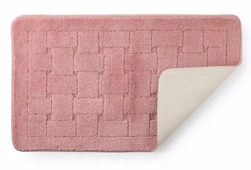 New Edge Blinds 2 Piece Pink Bath Mat and WC Pedestal Mat Set, Width: 45 cm, Height: 75 cm – 2