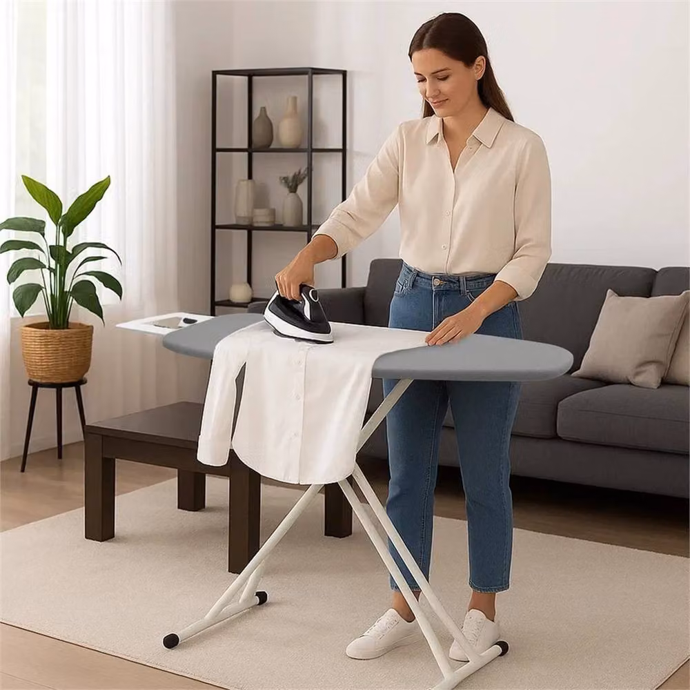 VOGREX Grey Height Adjustable Ironing Board with Non-Slip Rubber Feet – 4