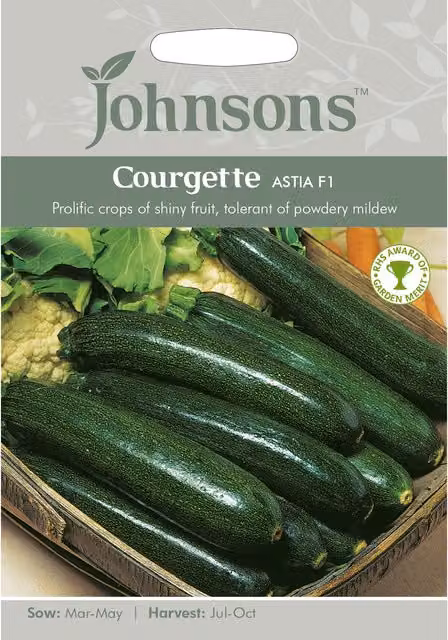 Johnsons Astia F1 Courgette Vegetable Seeds, Green