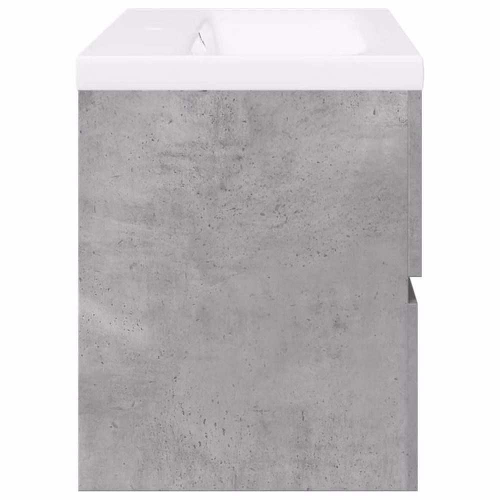 Berkfield Home 2 Piece Modern Wall Mounted Bathroom Vanity Unit Set in Grey and White MDF, W/D/H: 100 x 38.5 x 45 cm – 2