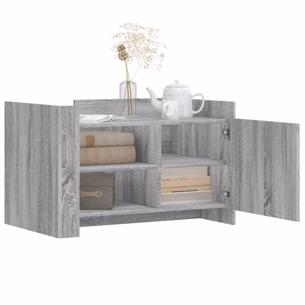 Berkfield Home Grey Sonoma Coffee Table in Engineered Wood W/D/H: 80 x 50 x 50 cm – 3