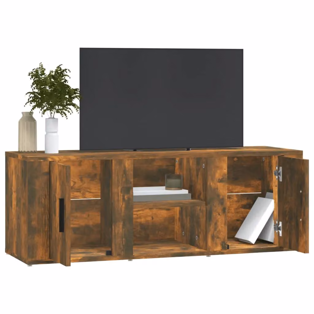 Berkfield Home TV Cabinet in Smoked Oak Brown, W/D/H: 100 x 31.5 x 35 cm – 3