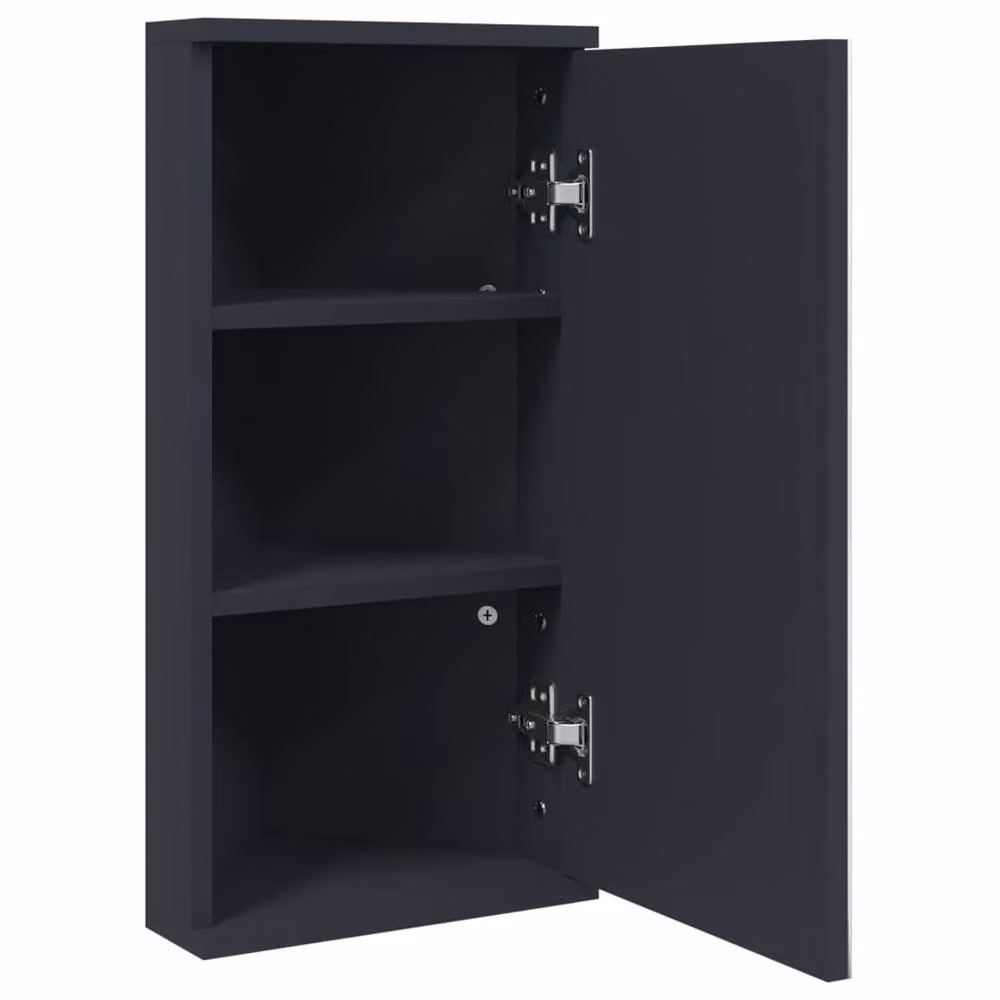 Berkfield Home Corner Bathroom Mirror Cabinet in Grey, W/D/H: 30 x 24 x 60 cm – 3