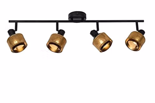 Lucide Rafa Dimmable and Adjustable Metal Ceiling Spotlight Bar in Black with 4 x E14 Sockets
