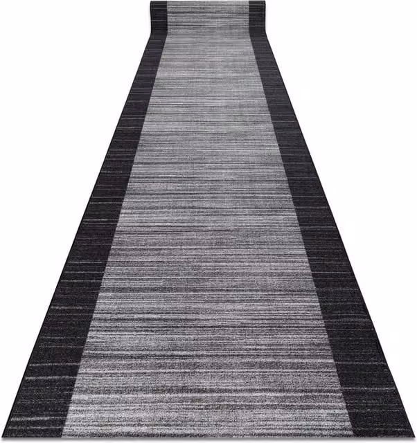 RugsX Modern Striped Anti-Slip Runner in Silver, Grey and Multicolour, W: 110 cm, L: 200 cm – 1
