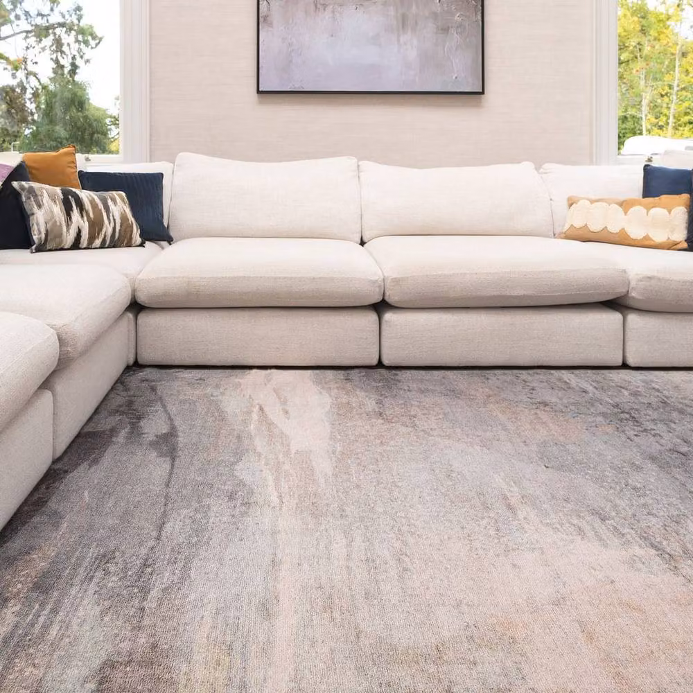 Kukoon Abstract Soft Pile Area Rug in Blue and Grey, W: 200 cm, L: 290 cm – 3