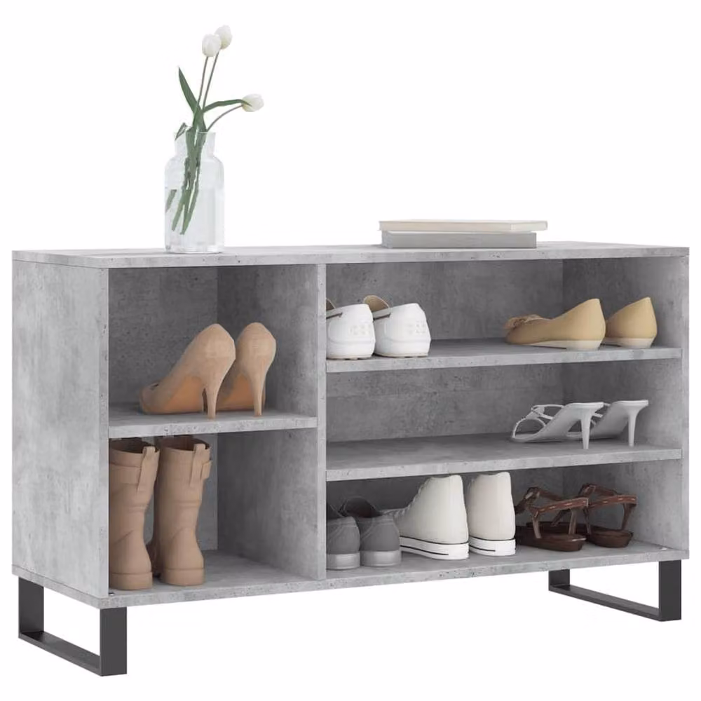Berkfield Home Modern Grey Shoe Cabinet W/D/H: 102 x 36 x 60 cm – 3