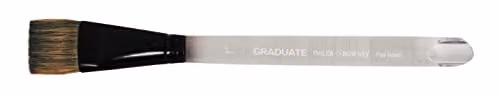 Daler-Rowney Graduate Watercolour Flat Wash Brush, 1in, Pony and Synthetic Blend, Short Handle, Multicolour