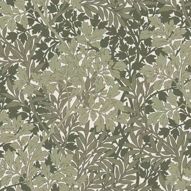 House of Hackney FOLIAGE Magna Apple Botanical Floral Art Nouveau Wallpaper in Green