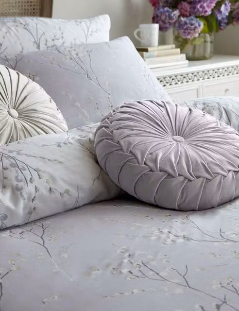 Laura Ashley 2 Pack Pussy Willow Floral Pure Cotton Sateen Pillowcases, Light Purple
