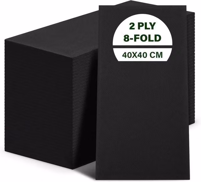 ECONX Black 2 Ply Paper Napkins, 40 cm