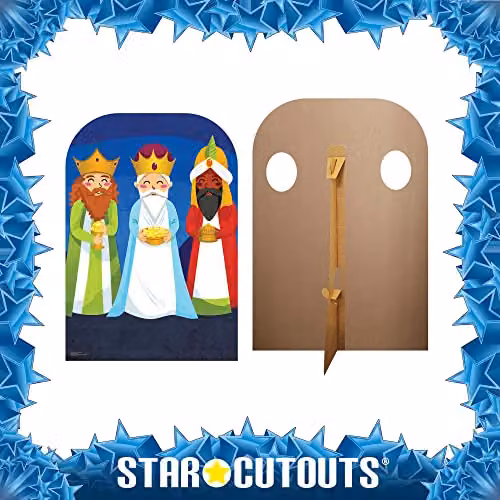 Star Cutouts Three Kings Christmas Child Stand-In Cardboard Cutout, Multicolour Freestanding Festive Holiday Display, H 131 cm x W 91 cm – 4