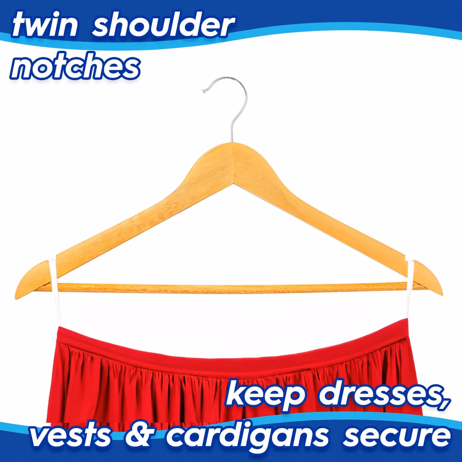 Harbour Housewares 30 Pack White Wooden Coat Hangers with 360 Degree Swivel Hooks and Notches – 2
