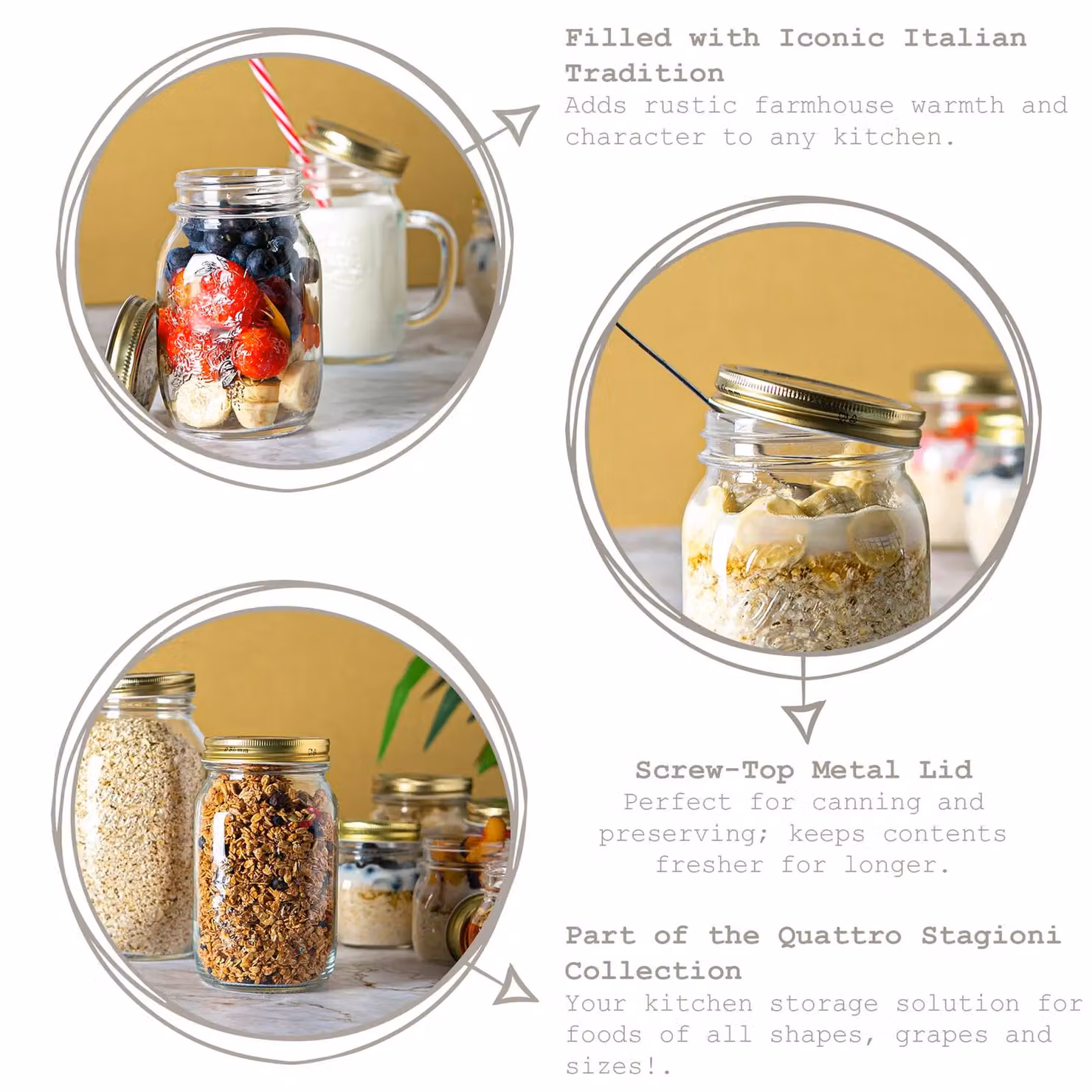 Bormioli Rocco Quattro Stagioni Glass Storage Jar, 1 l, Transparent – 2
