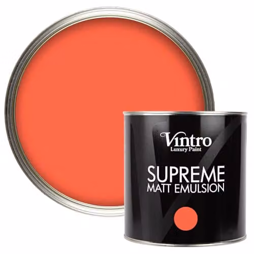 Vintro Luxury Matt Emulsion Multi Surface Paint in Matisse Coral Red, 2.5 L