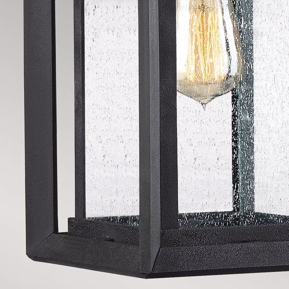 Quoizel Wakefield Outdoor Wall Lantern in Black with Transparent Glass, IP44 Rated – 3