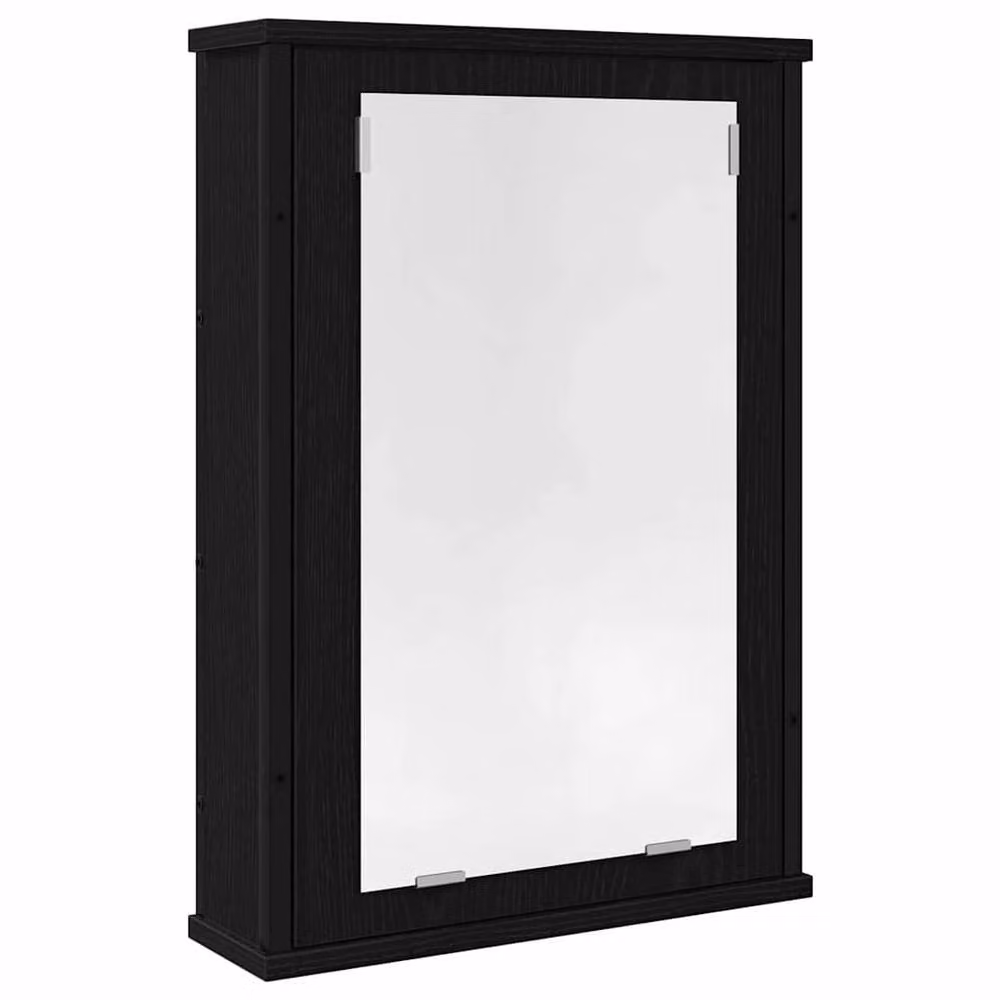 Berkfield Home Sturdy Black Oak Bathroom Mirror Cabinet, W/D/H: 42 x 12 x 60 cm – 3