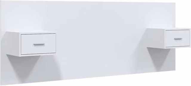 Berkfield Home White Engineered Wood Bed Headboard with Integrated Nightstands and Side Compartments