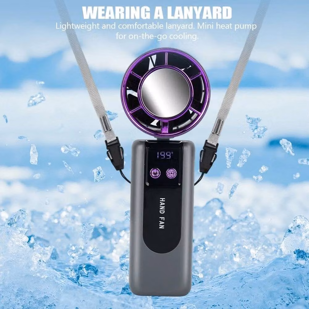 FLAVORA Mini Foldable Handheld Rechargeable Fan in Grey – 4