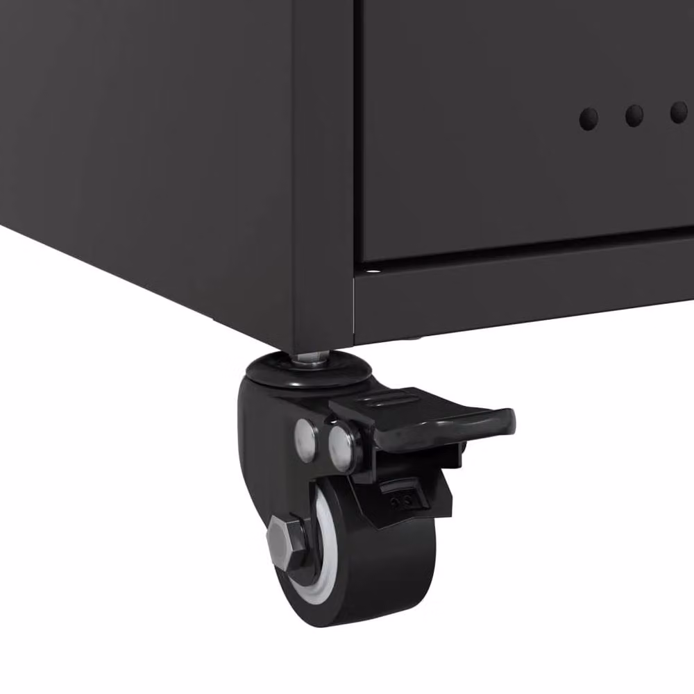 Berkfield Home Black Metal Bedside Cabinet W/D/H: 36 x 39 x 43.5 cm – 4