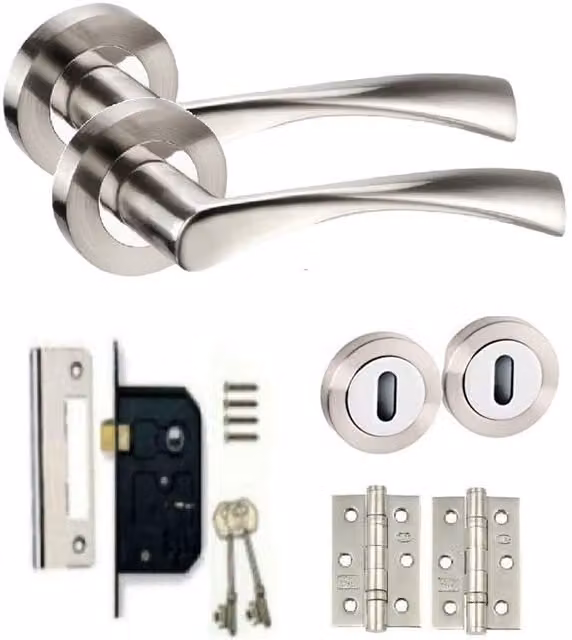 Golden Grace Door Handle Set in Chrome and Duo Chrome Gold and Silver Finish