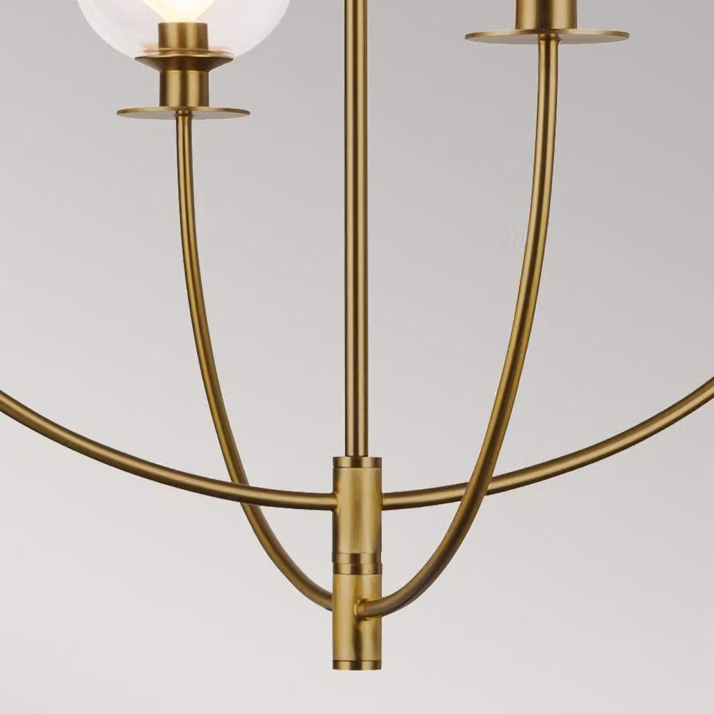 Netlighting Alora Mood Sylvia Multi Arm Pendant Light in Gold with 4x E14 Glass Domes – 3