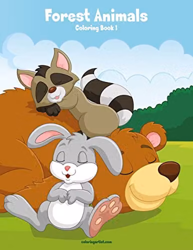 Forest Animals Coloring Book 1: Volume 1 by Createspace, Multicolour