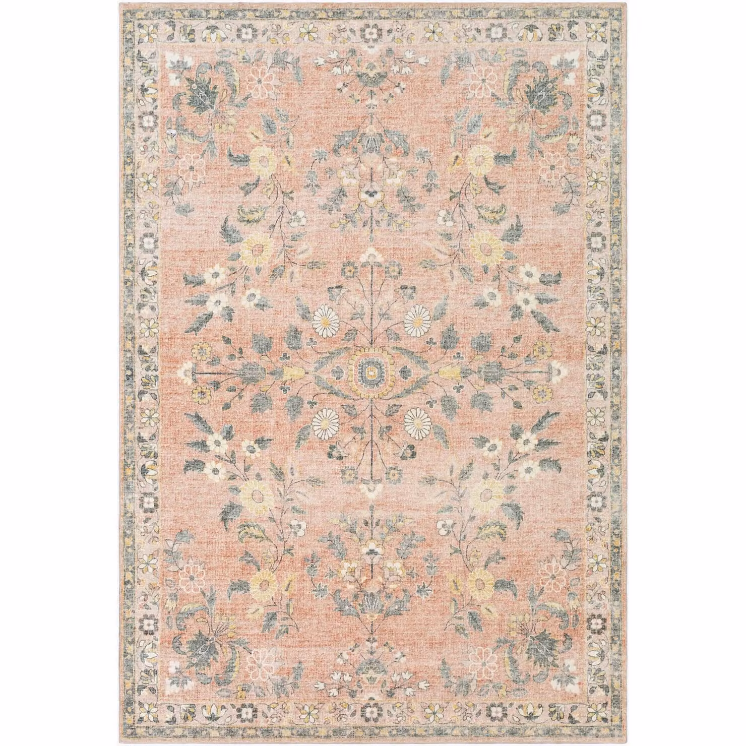 Livabliss Erin Traditional Boho Living and Dining Rug in Green, Grey and Sand, W: 200 cm, D: 275 cm – 1