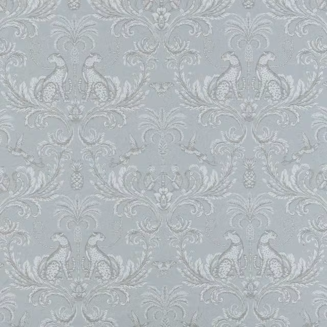 Terrys Pantera Fabric Dove Grey Art Deco Polyester Decor