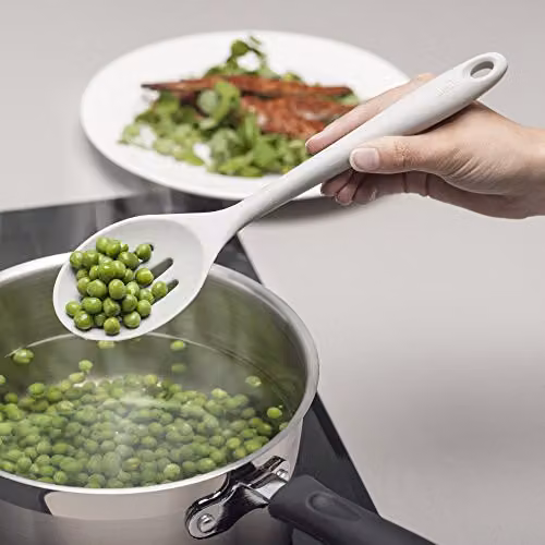 Zeal Grey Silicone Non-Stick Slotted Skimmer Spoon with Hanging Loop – 2