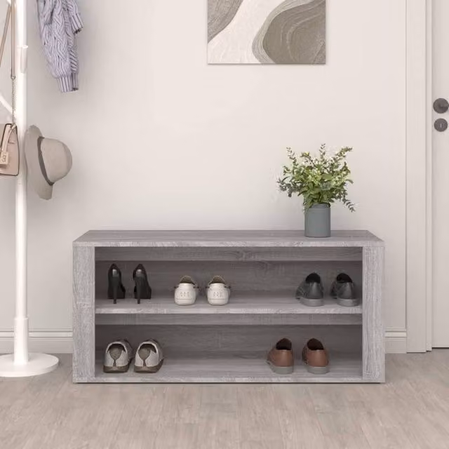 Berkfield Home Grey Sonoma Shoe Rack W/D/H: 100 x 35 x 45 cm