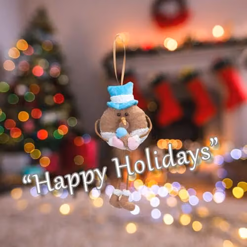 VFM e-Store Christmas Hanging Decoration Blue and Pink Striped Textile Pendant, W/H: 31 x 15 cm – 3