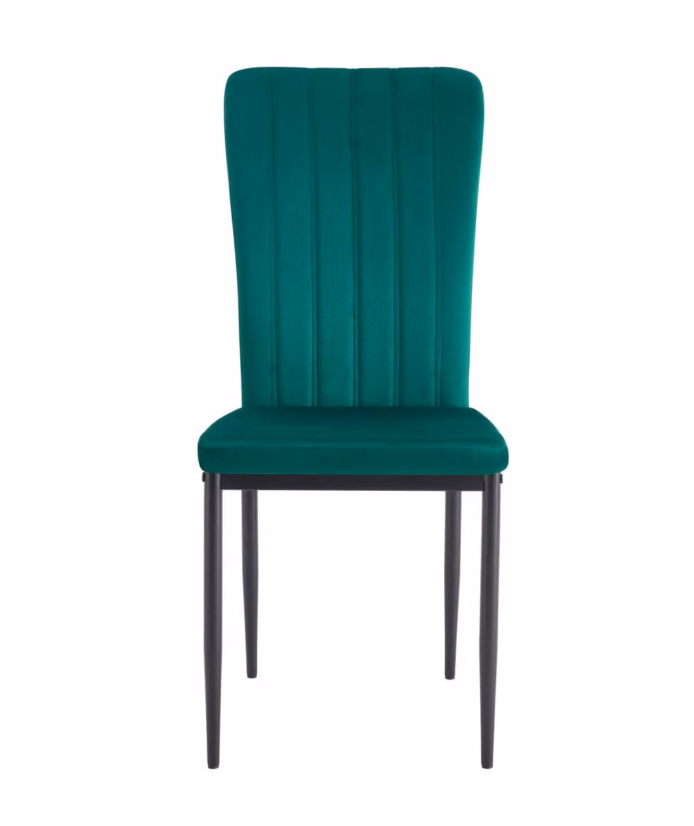 MCC Direct Elle Set of 2 Green Velvet Upholstered Dining Chairs – 3