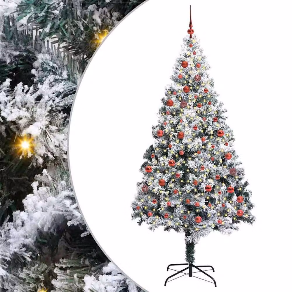 Berkfield Home Artificial Green Christmas Tree with 300 LEDs and Stand, Height: 210 cm – 2
