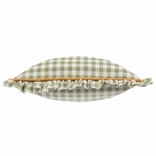 Riva Home Maude Gingham Cotton Reversible Cushion, Green, W/D/H: 45 x 45 x 45 cm – 3