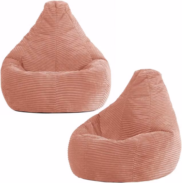 icon Dalton Kids Corduroy Bean Bag Set of 2, Light Pink – 1