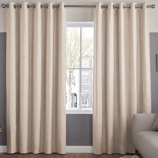 Terrys Positano Made to Measure Blackout Eyelet Curtain Panel in Oyster Beige