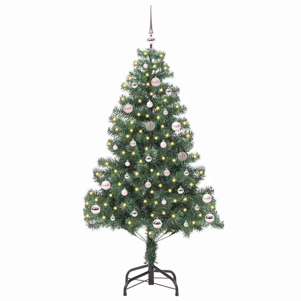 Berkfield Home Green PVC Christmas Tree with 150 LEDs and Stand, Height: 150 cm – 2