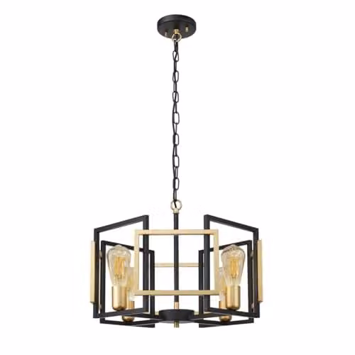 Netlighting Primero Modern 4-Light Gold Pendant Ceiling Light