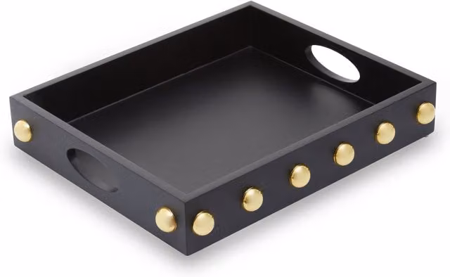 Orsina Frida Black and Gold Studded Tray - Black