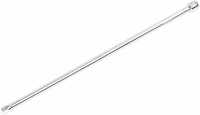 Loops 600mm Knurled Extension Bar with 1/2 inch Square Drive and Spring-Ball Socket Retainer in Silver Chrome Vanadium