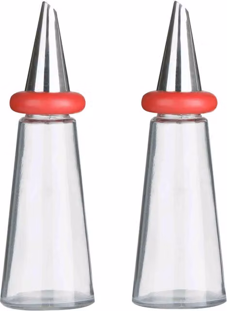 Orsina Cone Condiments Oil and Vinegar Set in Red