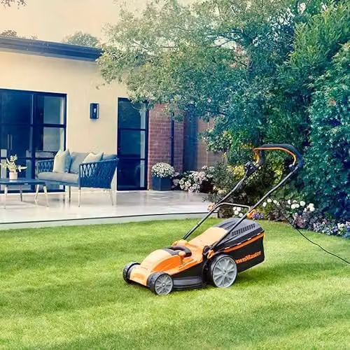 LawnMaster 1800W Electric Lawnmower in Orange with Mulching Kit and Collection Bag – 2