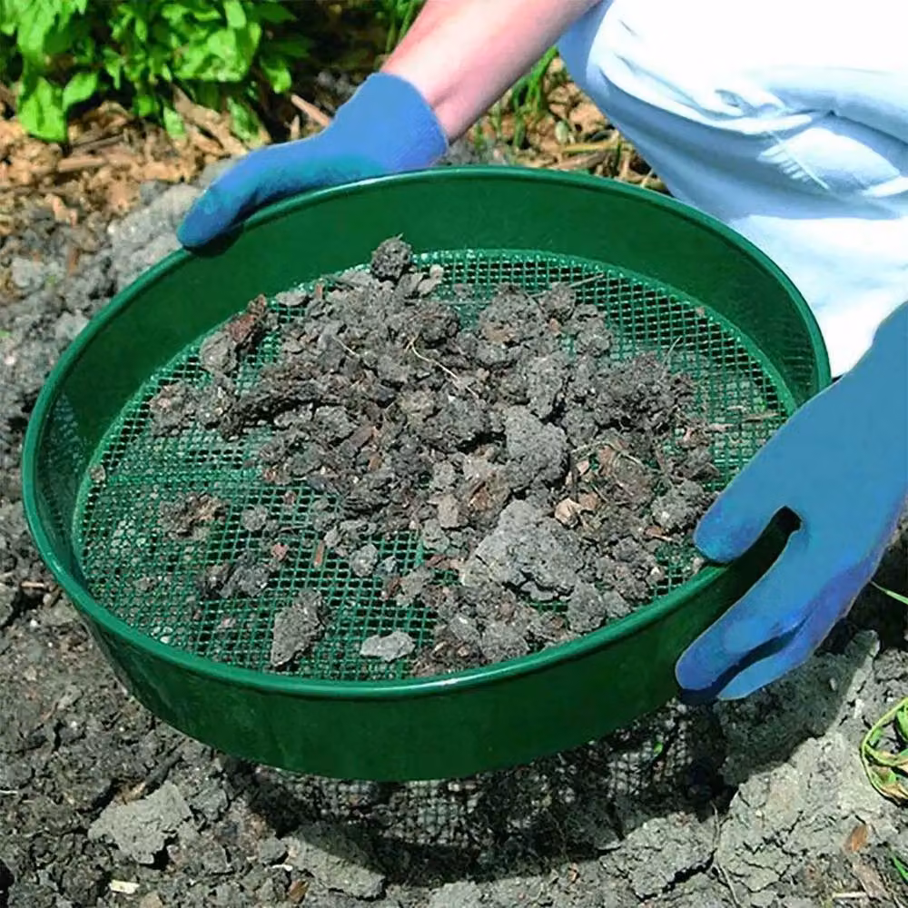 FLAVORA Heavy Duty 1/2 inch Garden Riddle for Sifting Soil and Compost, Green, 100g – 2